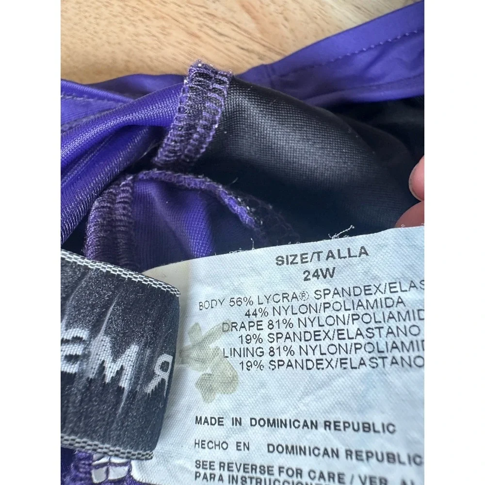 Trimshaper One Piece Bathing Swim Suit Purple 24W New Unworn Sanitized Washed‎